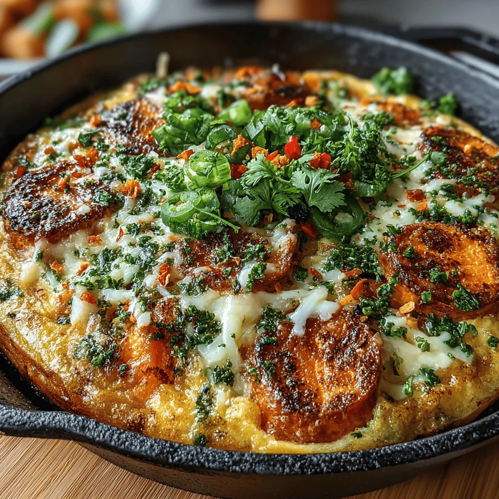 To achieve the right texture for your Spicy Green Chili Sweet Potato Frittata, the sautéing process is crucial. Start by peeling and dicing your sweet potatoes into even cubes – about 1/2 inch in size. This uniformity ensures that they cook evenly and develop a nice, tender texture without becoming mushy.