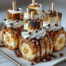 To create the perfect graham cracker crumb mixture for your Frozen Yogurt Banana S'mores Bites, start with high-quality graham crackers. You can use either traditional graham crackers or honey-flavored ones for an added touch of sweetness. For the best texture, it’s essential to achieve a fine crumb consistency without any large chunks.