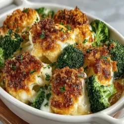 Cheesy Cauliflower Broccoli Bake