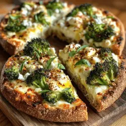 Roasted Garlic and Broccoli Pita Pizza
