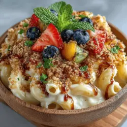 In the realm of comfort foods, few dishes hold the same beloved status as mac and cheese. This universal favorite, characterized by its creamy texture and cheesy flavor, has been a staple in households across the globe. However, as culinary creativity continues to evolve, so too do the interpretations of this classic dish. One such innovative take is the Fruity Delight: One-Pot Fruit Pizza Mac and Cheese, a recipe that boldly reimagines the traditional mac and cheese by incorporating vibrant, fresh fruit into the mix.