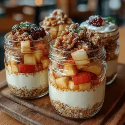 In today’s fast-paced world, finding healthy snacks that are both nutritious and satisfying can be a challenge. With an increasing focus on wellness and healthy living, many individuals are seeking out snack options that not only taste great but also contribute positively to their dietary needs. Enter the Apple Cinnamon Yogurt Snack Jars—a delightful concoction that marries the creamy goodness of yogurt with the crispness of apples and the warm aroma of cinnamon. This recipe is not just a snack; it is a versatile treat that fits seamlessly into various settings, whether you need a quick breakfast, a midday pick-me-up, or a guilt-free dessert.