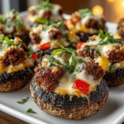 Mini Pizza Stuffed Mushrooms serve as a delightful appetizer that tantalizes the taste buds while offering a unique twist on traditional pizza. These bite-sized treats are not only visually appealing but also packed with flavor, making them an excellent choice for various occasions, including parties, game nights, and family dinners. The combination of savory mushrooms filled with classic pizza ingredients creates a harmonious blend of flavors and textures that is sure to impress your guests.