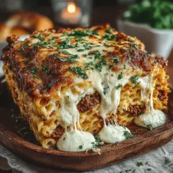 When preparing your Cheesy Baked Ziti Delight, achieving even layering is essential for both aesthetics and taste. To ensure that your pasta doesn’t clump together, start by tossing the cooked ziti with a splash of olive oil right after draining. This simple step not only prevents sticking but also adds a subtle flavor. When layering, begin with a generous spoonful of sauce at the bottom of your baking dish. This helps create a moisture barrier that keeps the pasta from sticking to the bottom.