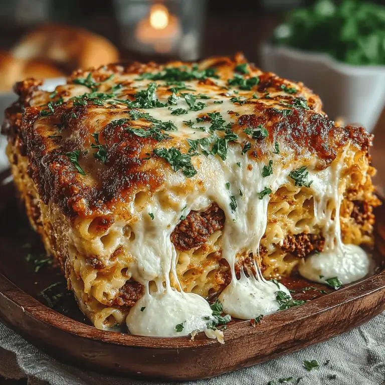 When preparing your Cheesy Baked Ziti Delight, achieving even layering is essential for both aesthetics and taste. To ensure that your pasta doesn’t clump together, start by tossing the cooked ziti with a splash of olive oil right after draining. This simple step not only prevents sticking but also adds a subtle flavor. When layering, begin with a generous spoonful of sauce at the bottom of your baking dish. This helps create a moisture barrier that keeps the pasta from sticking to the bottom.