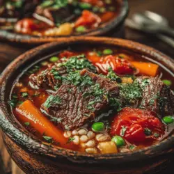 Hearty Slow Cooker Beef & Barley Soup