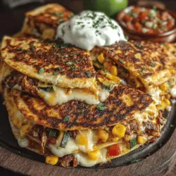 Cheesy Chicken and Veggie Fiesta Quesadillas: A Flavorful Recipe to Savor
