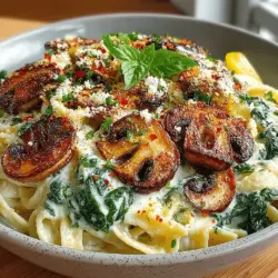 Creamy Spinach and Mushroom Pasta Recipe