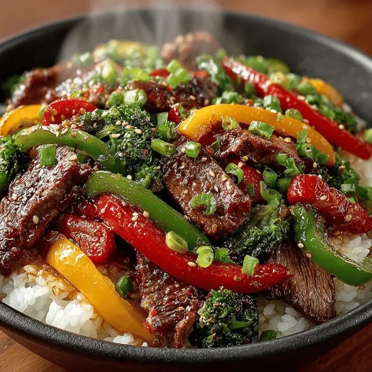 If you're looking to spice up your weeknight dinner routine, the Sizzling Beef and Bell Pepper Fiesta is the perfect solution. This vibrant and flavorful stir-fry marries tender slices of beef sirloin with an array of colorful bell peppers, creating a dish that's not just a feast for the palate but also for the eyes. With its quick preparation time and packed nutritional profile, this recipe is designed for those who value both health and taste. Whether you're serving it to family or hosting a casual dinner with friends, this dish promises to impress with its bold flavors and satisfying textures.