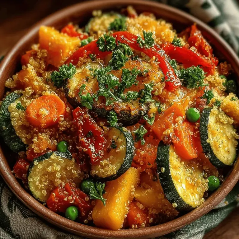 In today’s health-conscious world, finding meals that are both nutritious and delicious can sometimes feel like a daunting challenge. Enter the vibrant veggie-packed quinoa pilaf—an incredibly versatile dish that marries the wholesome goodness of quinoa with a rainbow of fresh vegetables. This recipe not only tantalizes the taste buds but also provides a complete protein source, making it an excellent option for vegetarians and anyone looking to incorporate more plant-based meals into their diet. Quinoa, often dubbed a superfood, serves as the perfect canvas for a medley of colorful vegetables, making it a delightful addition to any meal.