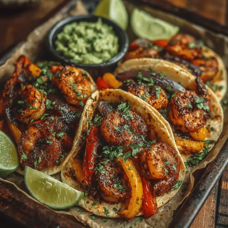 Imagine a colorful platter of shrimp fajitas laid out before you—succulent shrimp sizzling alongside vibrant bell peppers and onions, all infused with a zesty blend of spices. This dish is not just a feast for the palate; it’s a celebration of flavors that brings a touch of Tex-Mex warmth to your dining table. The Zesty Sheet Pan Shrimp Fajitas Fiesta is a vibrant and easy recipe that marries fresh ingredients with bold flavors, making it a go-to option for busy weeknights or festive gatherings.