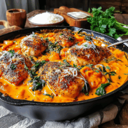 Welcome to a culinary delight that promises to elevate your weeknight dinners with minimal effort and maximum flavor! The Effortless Creamy Garlic Butter Chicken Skillet is a one-pan wonder that brings together tender chicken, rich buttery garlic cream sauce, and a medley of fresh herbs, all in under 30 minutes.