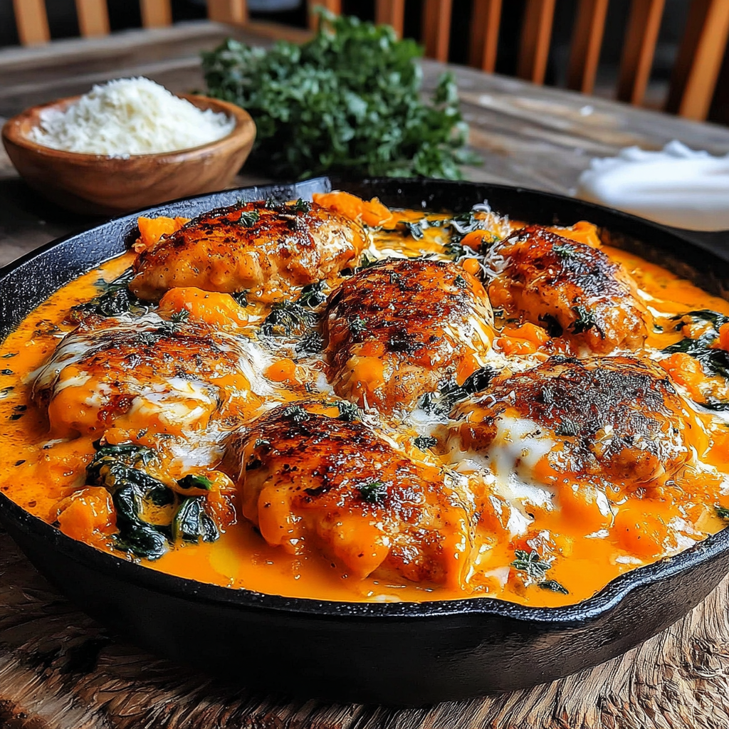 Welcome to your new favorite weeknight dinner! If you're looking for a dish that combines rich flavors with minimal effort, look no further than this Effortless Creamy Garlic Butter Chicken Skillet. This recipe takes succulent chicken breasts and bathes them in a luscious garlic butter sauce, creating a delightful symphony of taste that is sure to impress your family and friends.